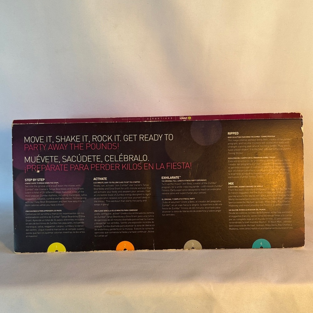ZUMBA FITNESS EXHILARATE BODY SHAPING SYSTEM DVDs AND STICKS/MARACAS - Picture 5 of 14